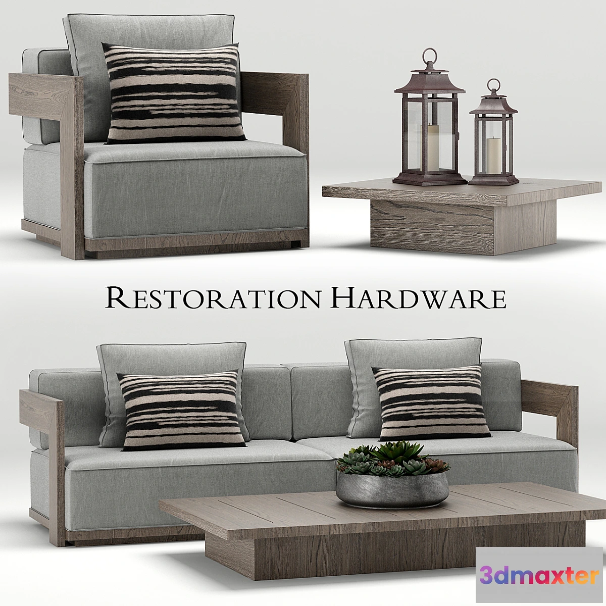 585040 - Restoration Hardware Milano teak sofa