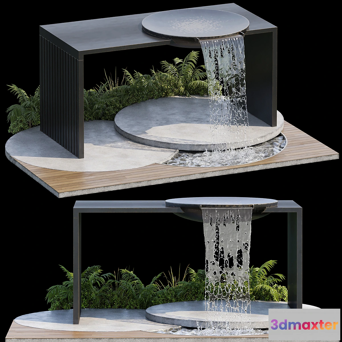 590106 - Landscape Furniture with Fountain - Architect Element 09