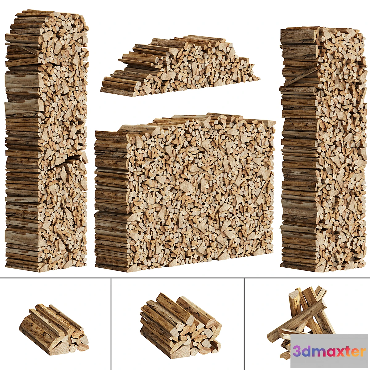 593498 - 038_Firewood Logs 01 Packed Stacks 00