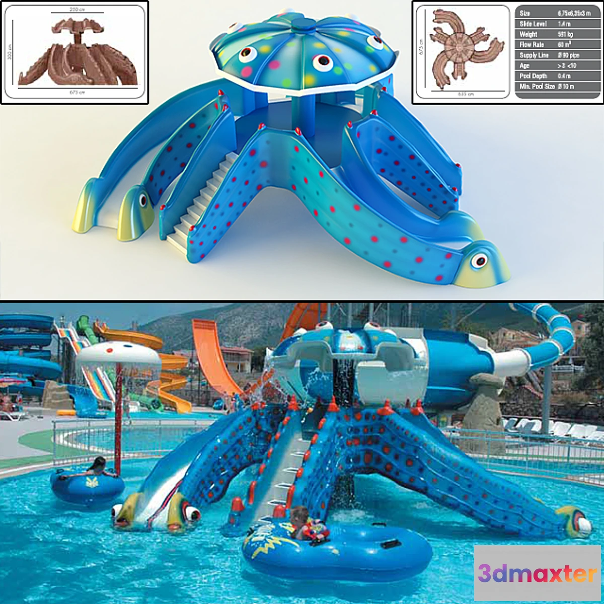 634735 - Children waterslide Octopus Slide.