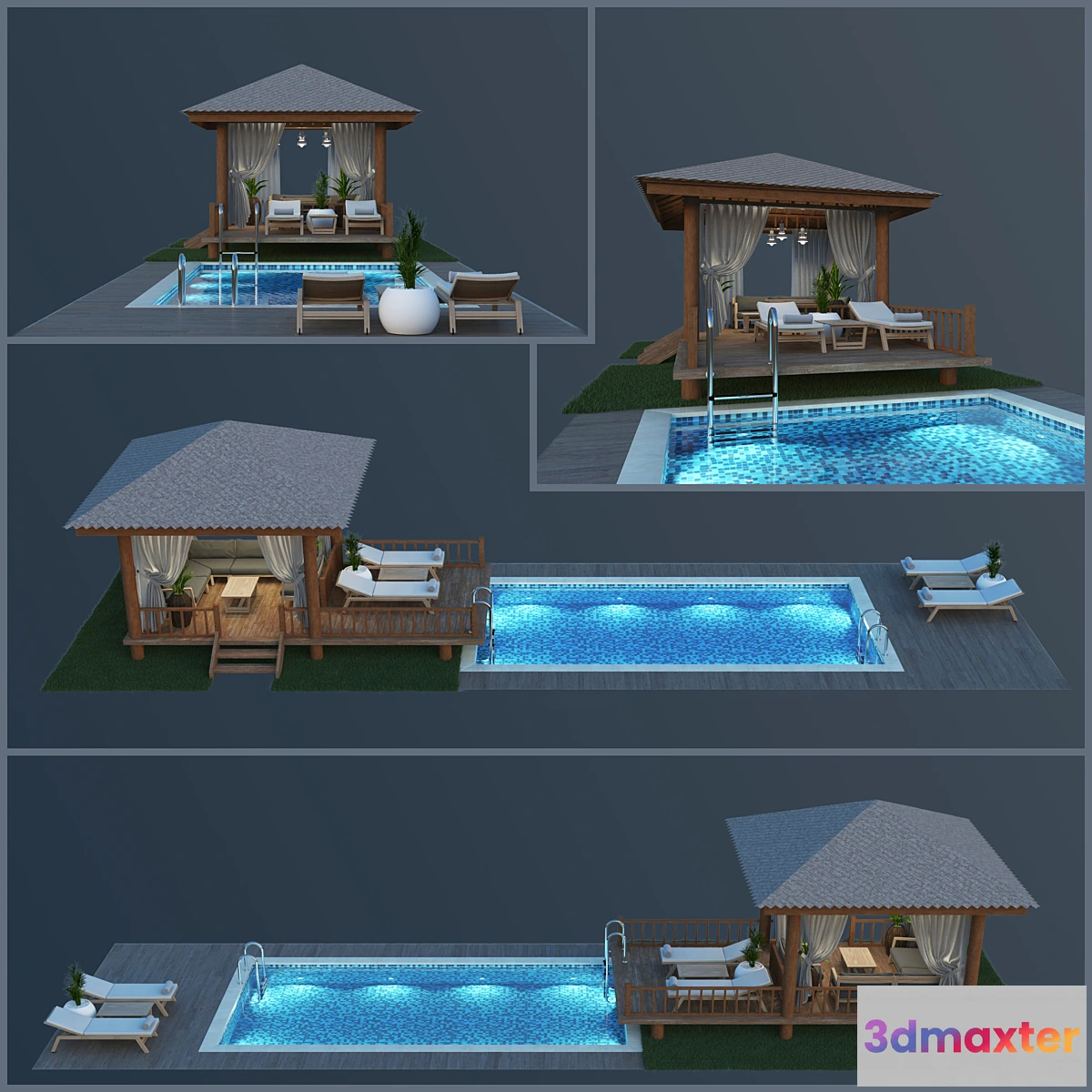 674427 - Wooden Gazebo & Swimming Pool