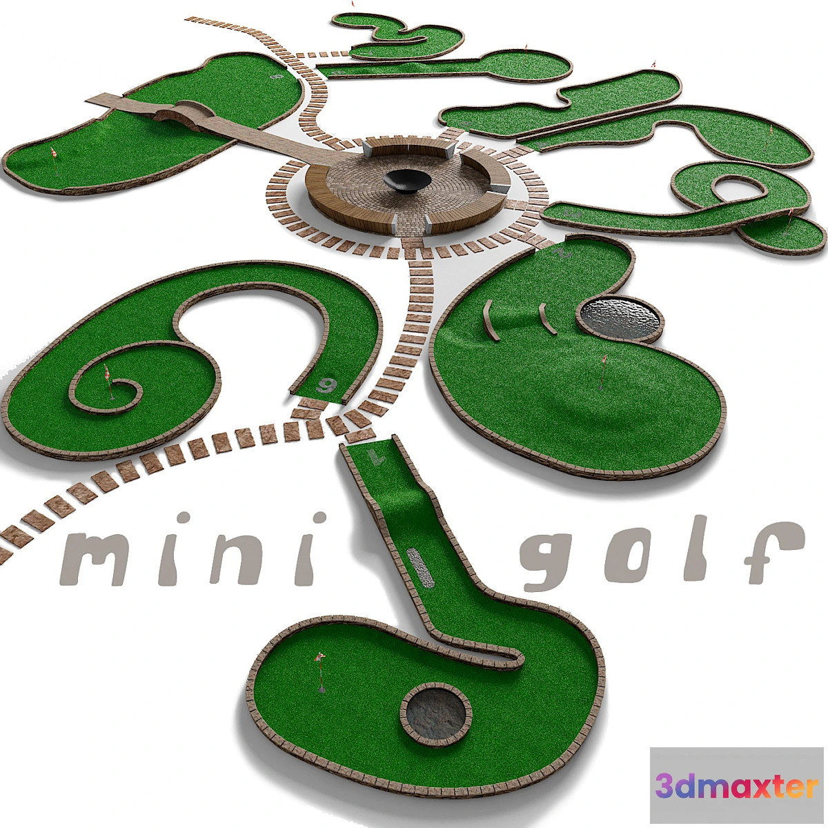 740929 - Mini golf. A set of 9 fields - No.2