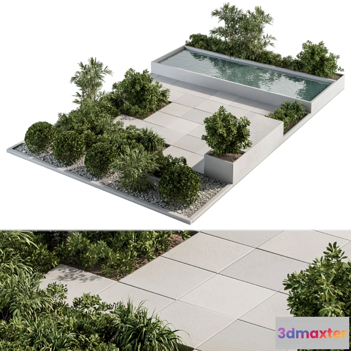 777437 - Backyard and Landscape Furniture Bench and Pound - Set 40