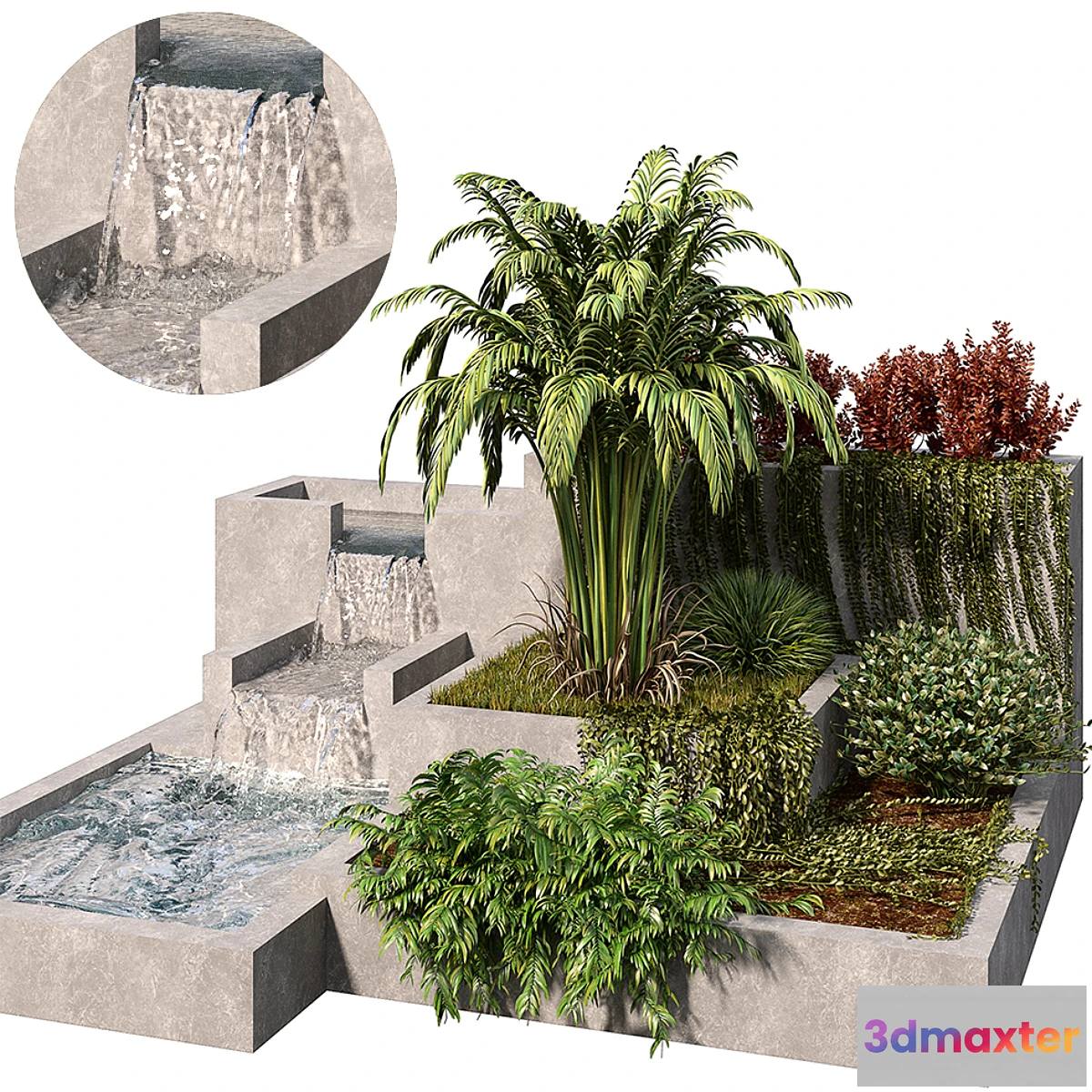 777443 - Garden Set with water fountain