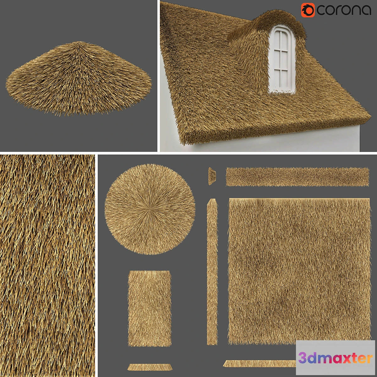 777475 - Thatched roof set _ Thatched roof. Constructor.