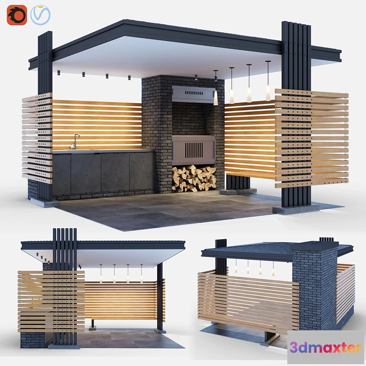 777523 - Modern gazebo with summer kitchen