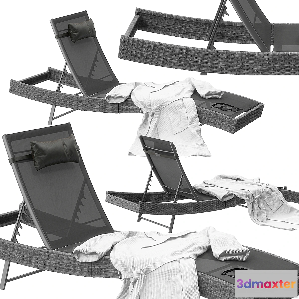 823028 - Polyrattan Sonnenliege Delphine grau - No.4