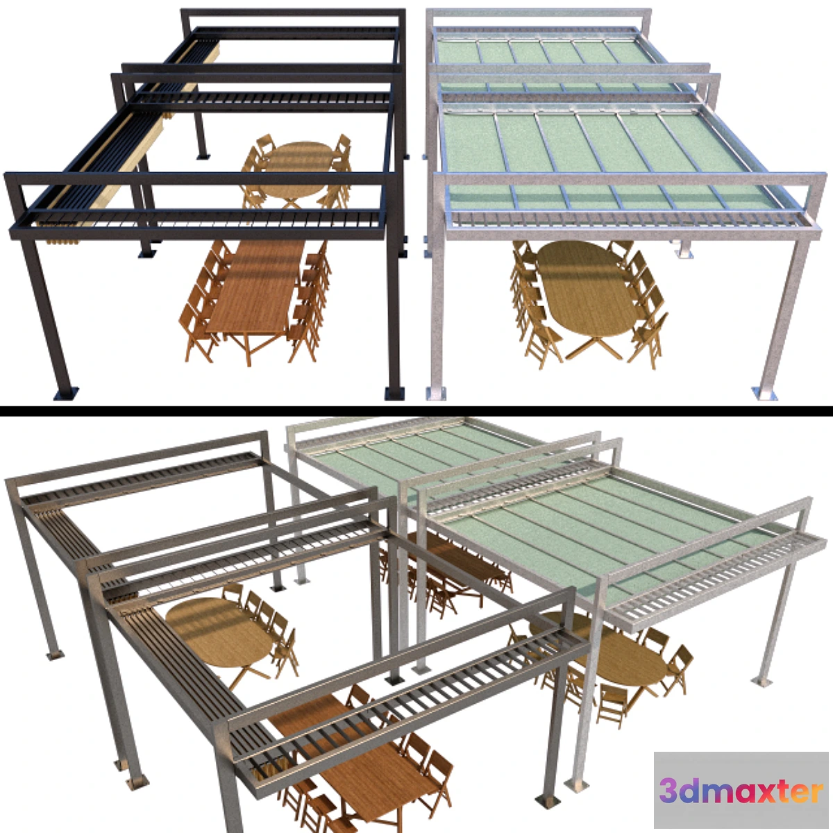 862837 - Metal pergola with sliding curtains - No.4