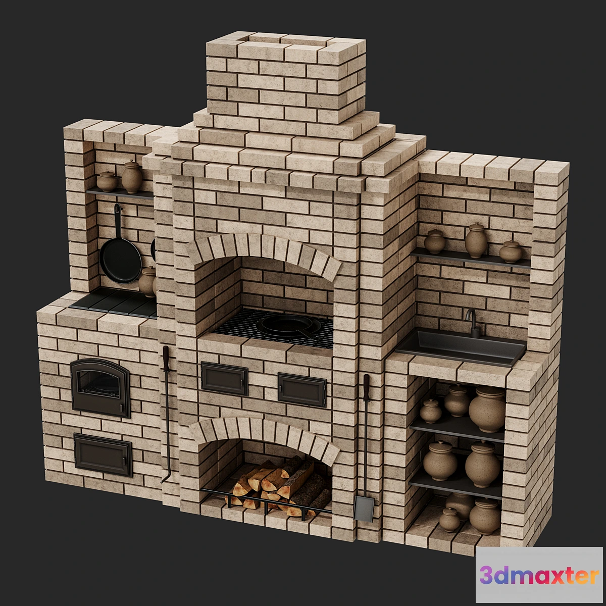 1318466 - Brick oven barbecue - No.2 3D Max