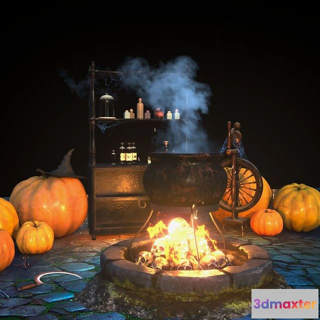 1563829 - Halloween decor set (max ue4 unity) for the competition 3D Max