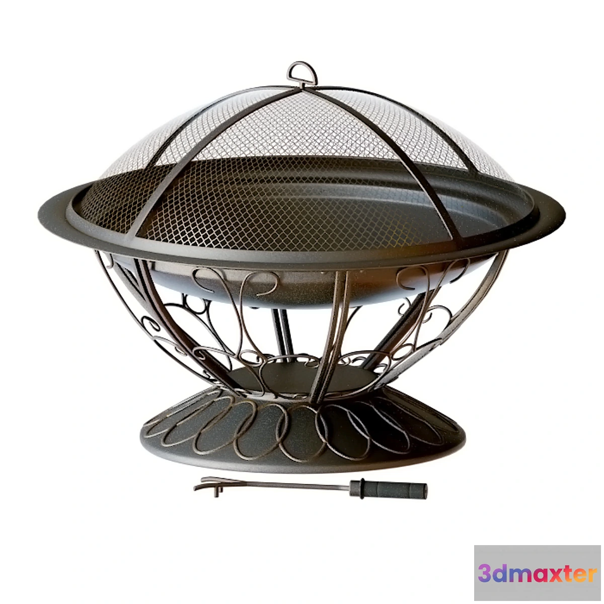 822272 - Scroll Wood Burning Firepit in Black - No.3