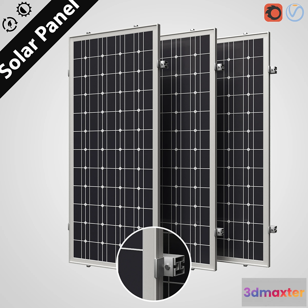 1304399 - Solar panel 3D Max