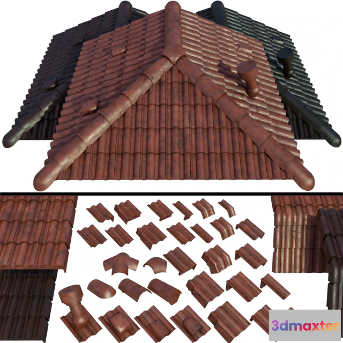 1315611 - Ceramic roof tiles 3D Max