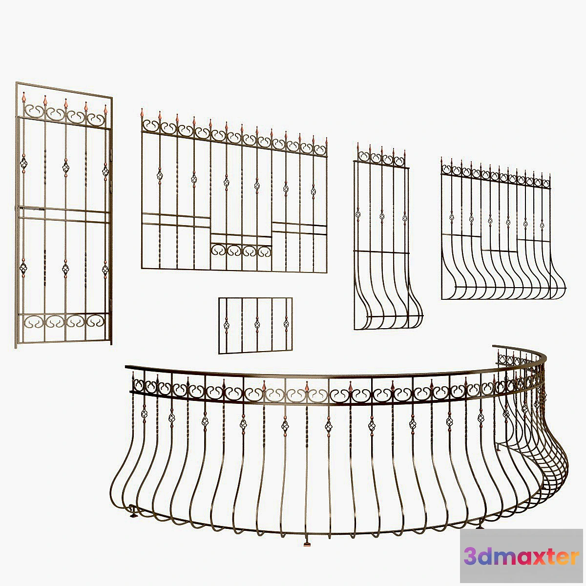 1325457 - Balcony fencing and window grilles - No.2 3D Max