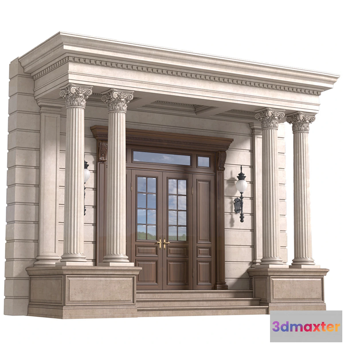1327076 - Column Porch Entrance to the house Classic Porch 3D Max