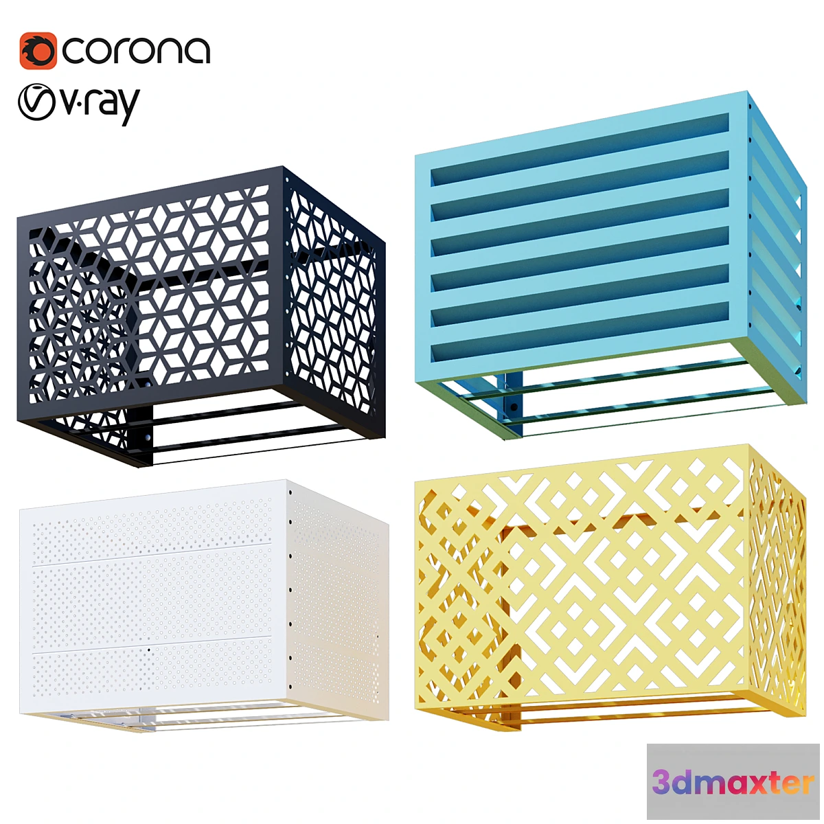 1334829 - Baskets for air conditioning on the facade 3D Max