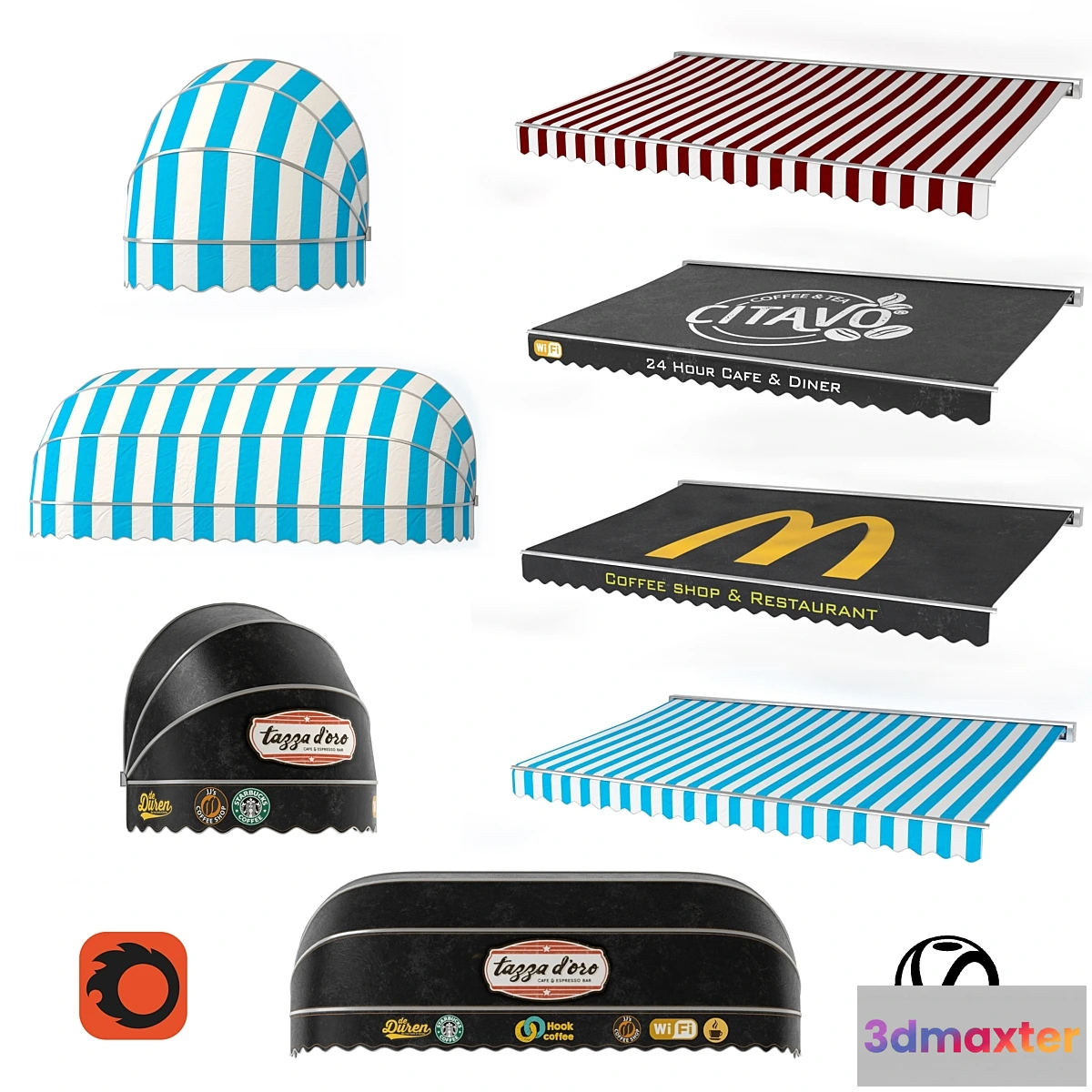 1343970 - Awning set kitbash vol.03 3D Max