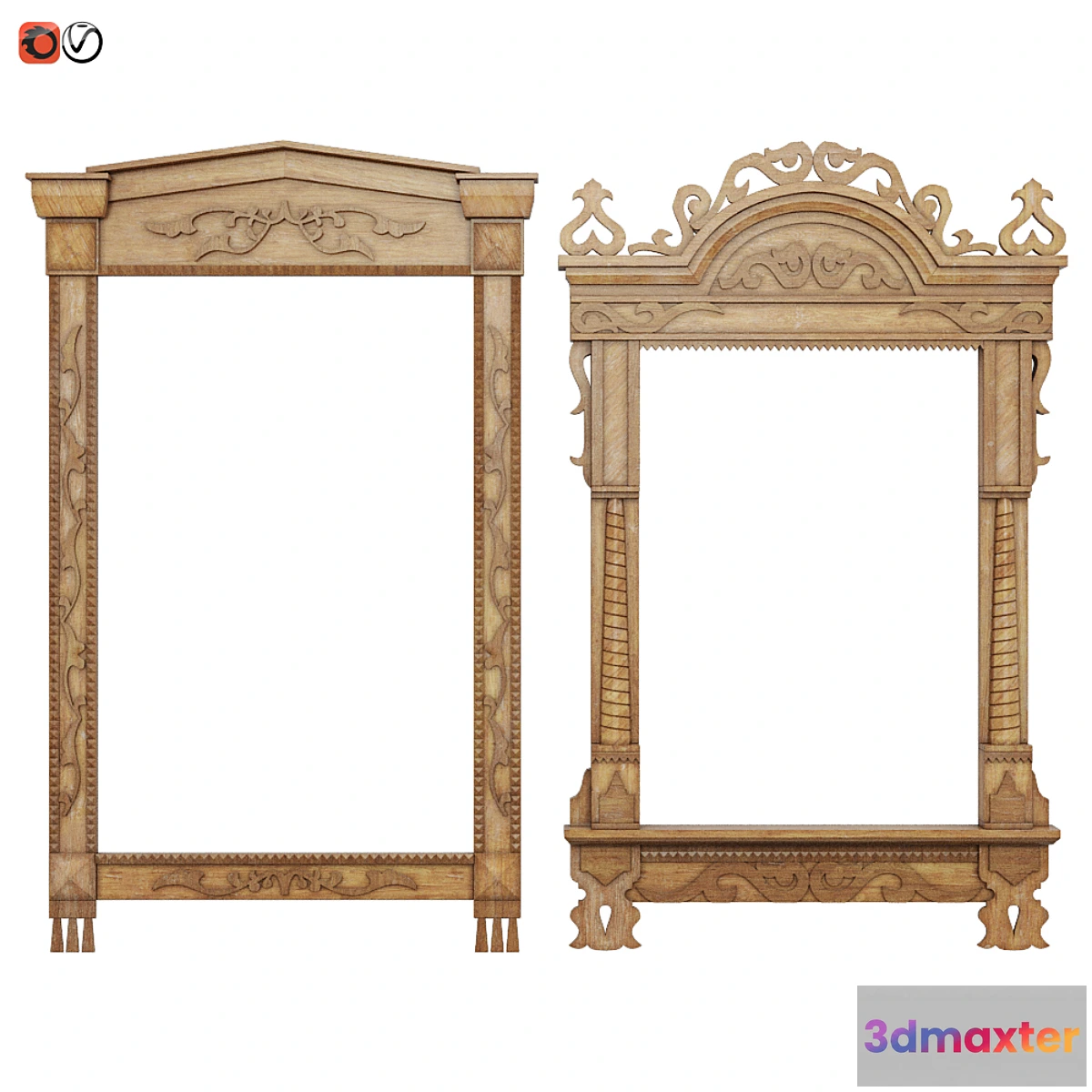 1408104 - Carved platband on the window 3D Max