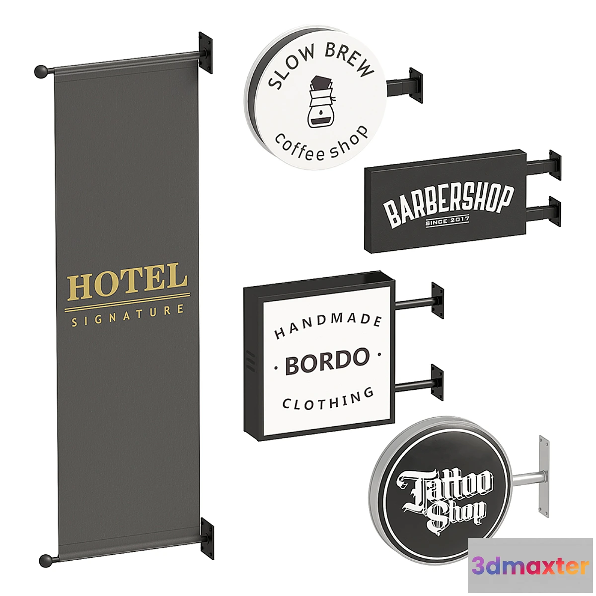 1417410 - Cantilever signs 3D Max