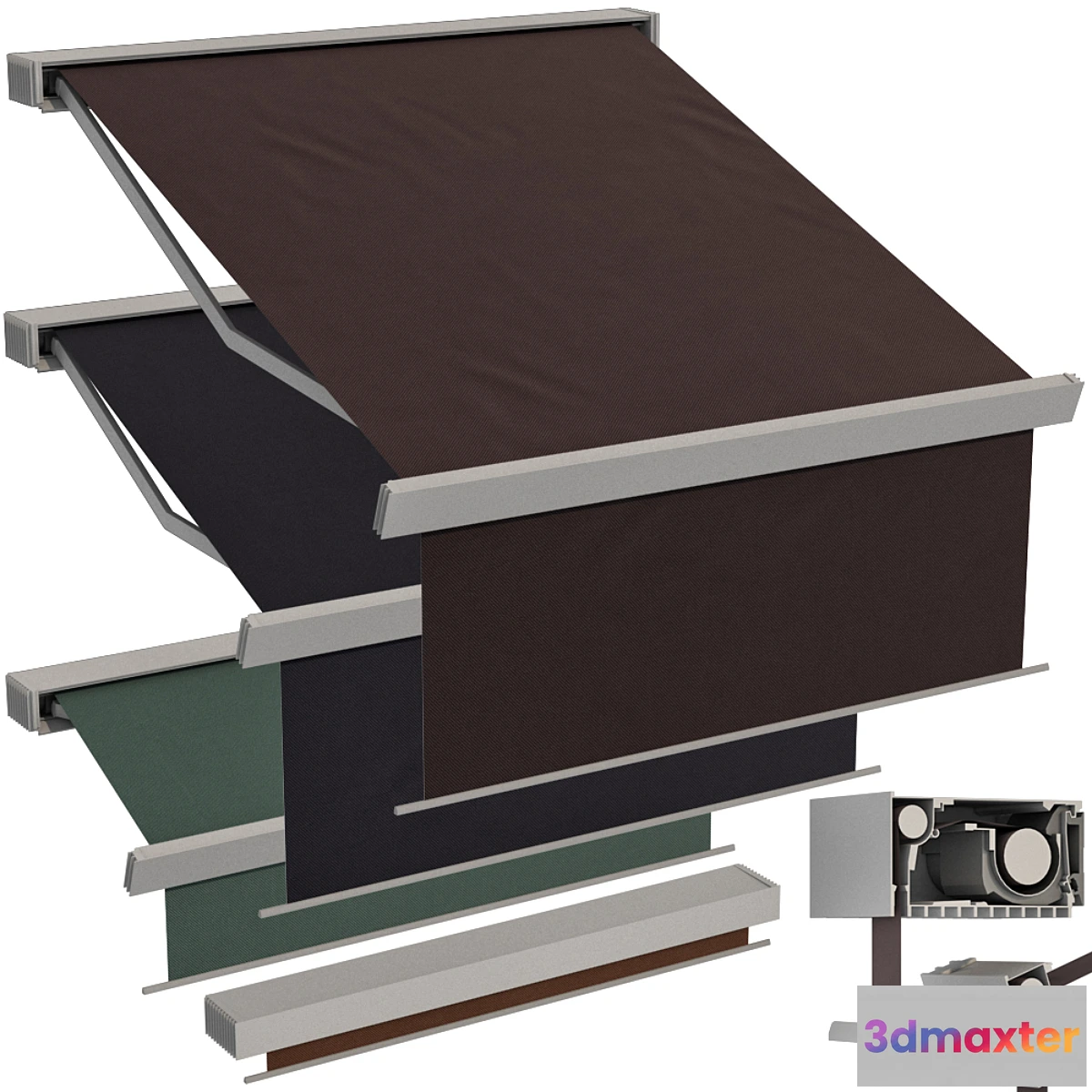 1432608 - Sliding outdoor awning sun canopy 3D Max