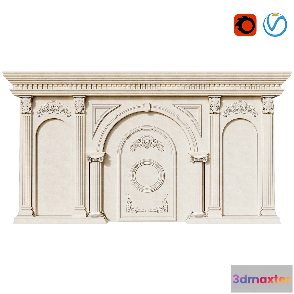 1446800 - Classic Facade Element 3D Max