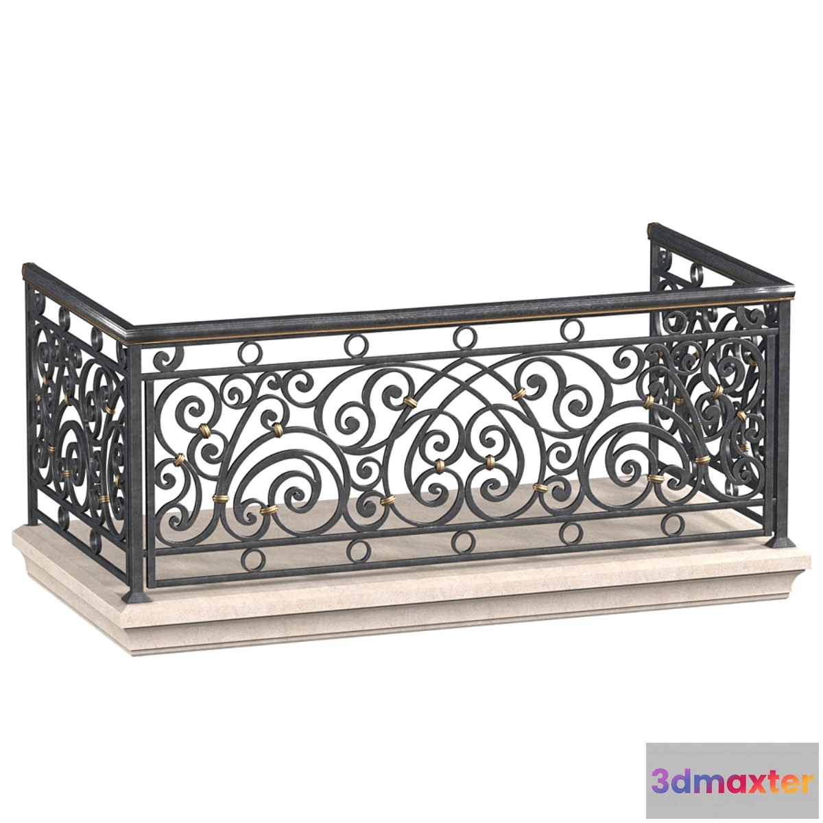 1452702 - Classic balcony Forged Fence 3D Max