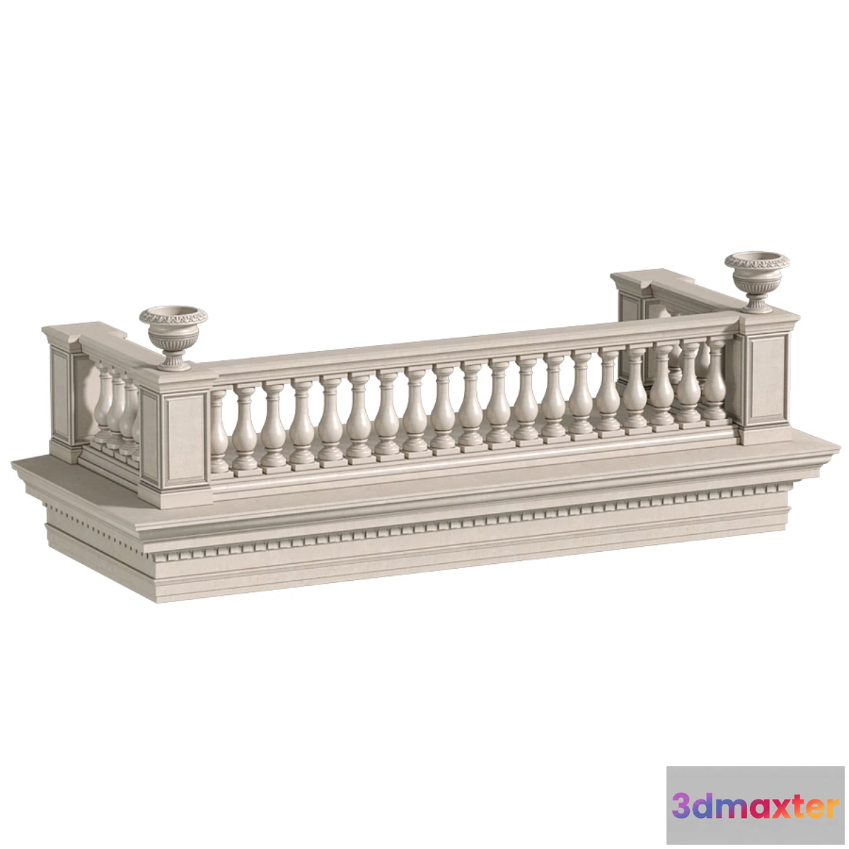 1462684 - Classic balcony with balustrade. Classic balcony balustrade 3D Max