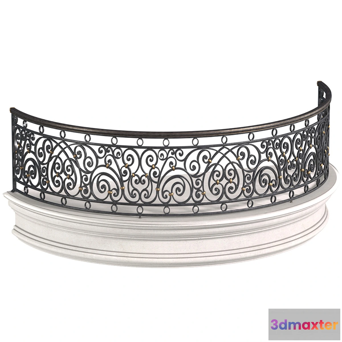 1465180 - Classic Round balcony Forged Fence 3D Max