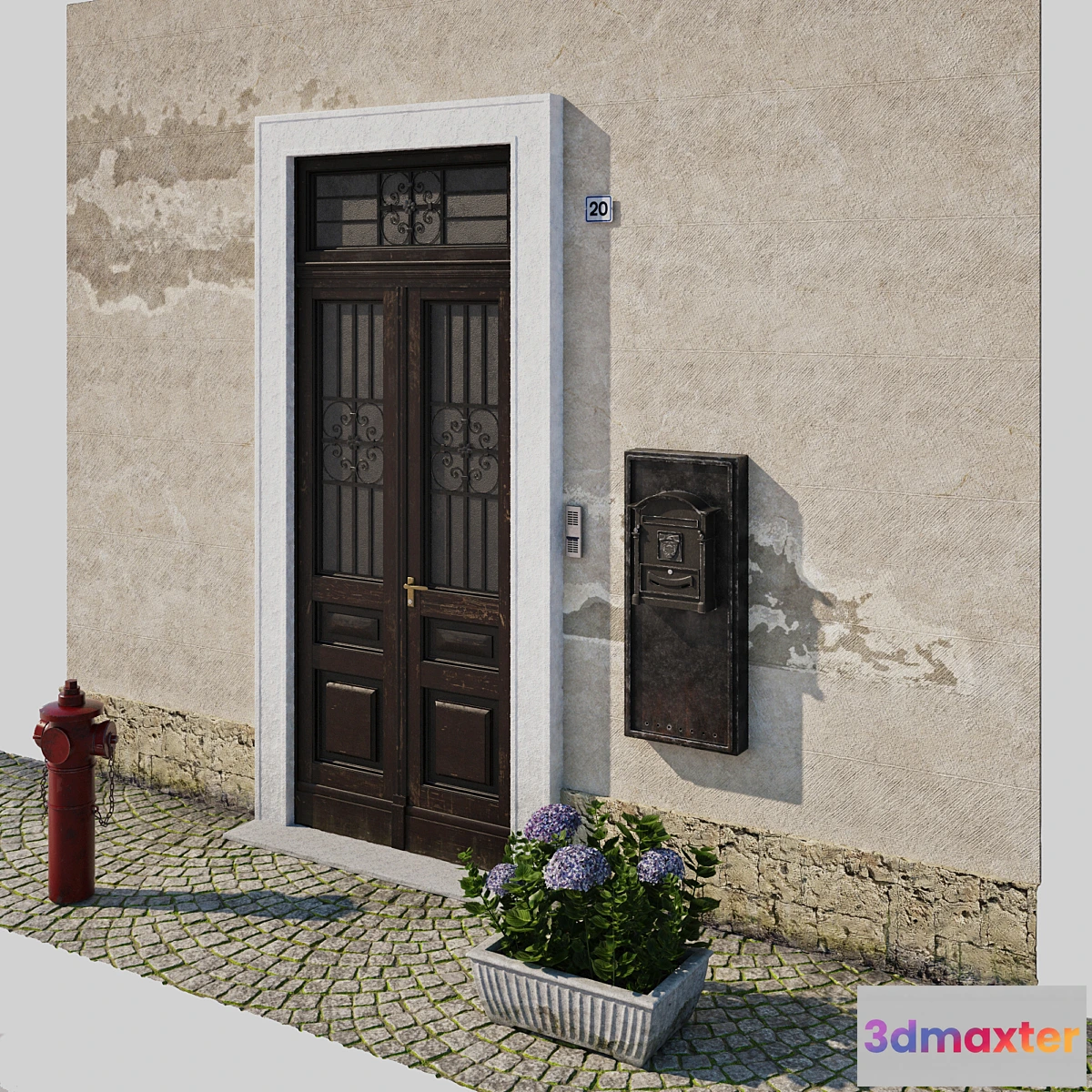 1466344 - Entrance portal with street assets 3D Max