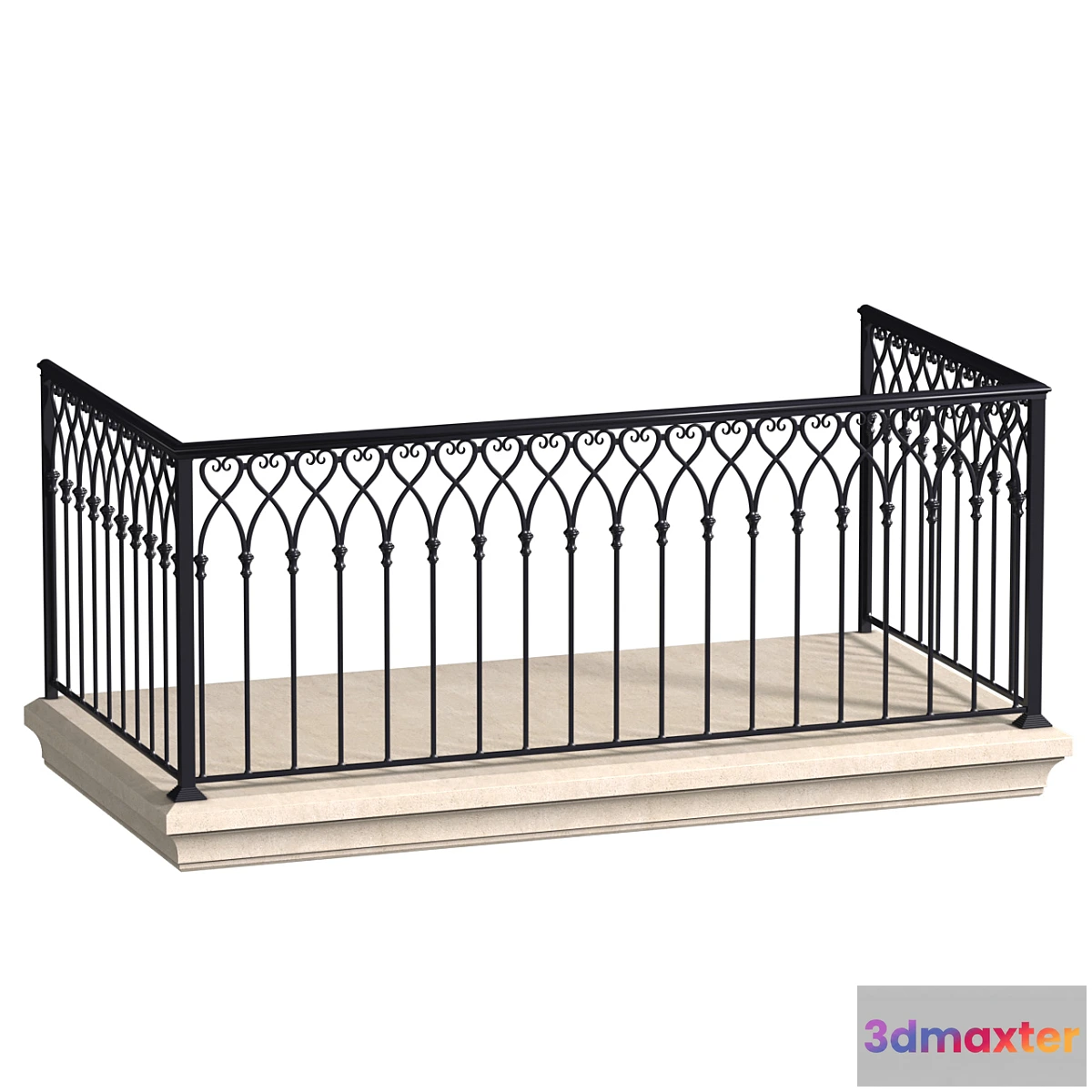 1469472 - Balcony in oriental style. Arabian Fence balcony Forged 3D Max