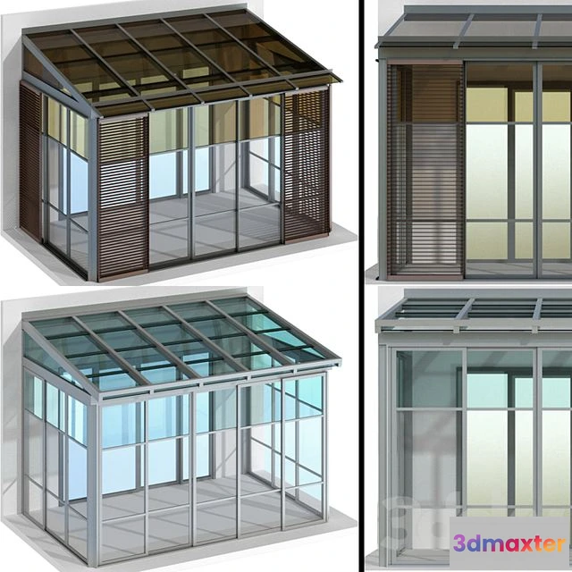 1547445 - Metal glazed veranda terrace 3D Max