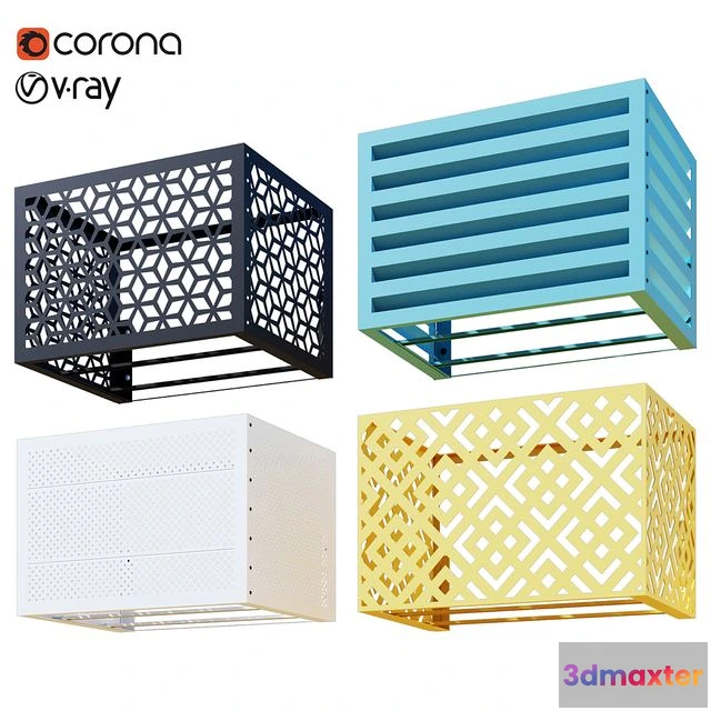 1550531 - Baskets for air conditioning on the facade 3D Max