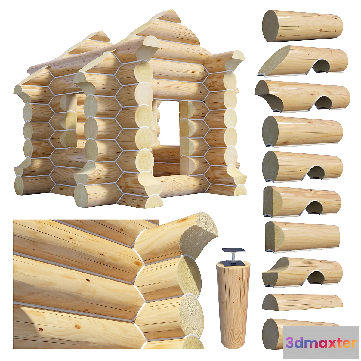 653039 - A set of logs to create the log cabins
