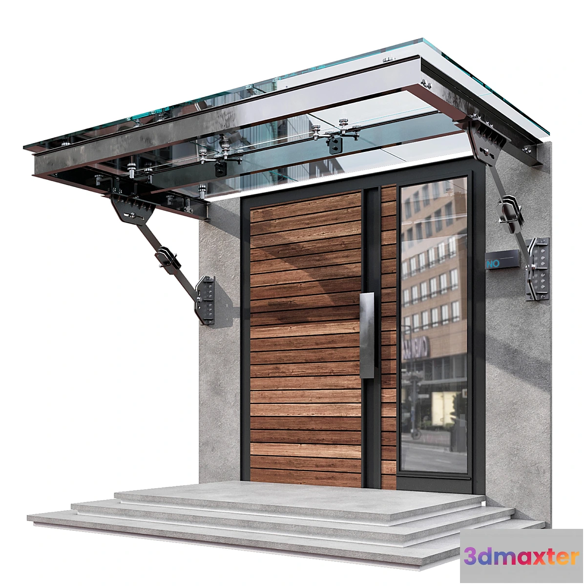 776895 - MODERN ENTRANCE WITH GLASS CANOPY NO3