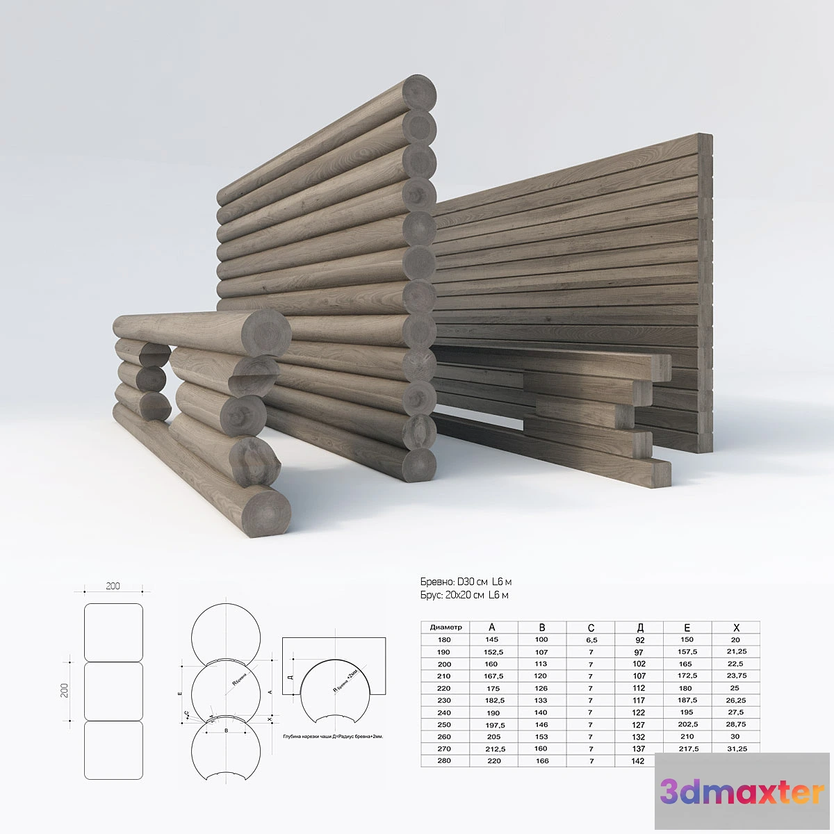 802886 - The walls of logs and lumber