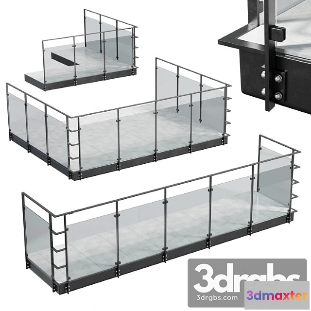 906540 - Metal Balcony Metal Railing Set 001