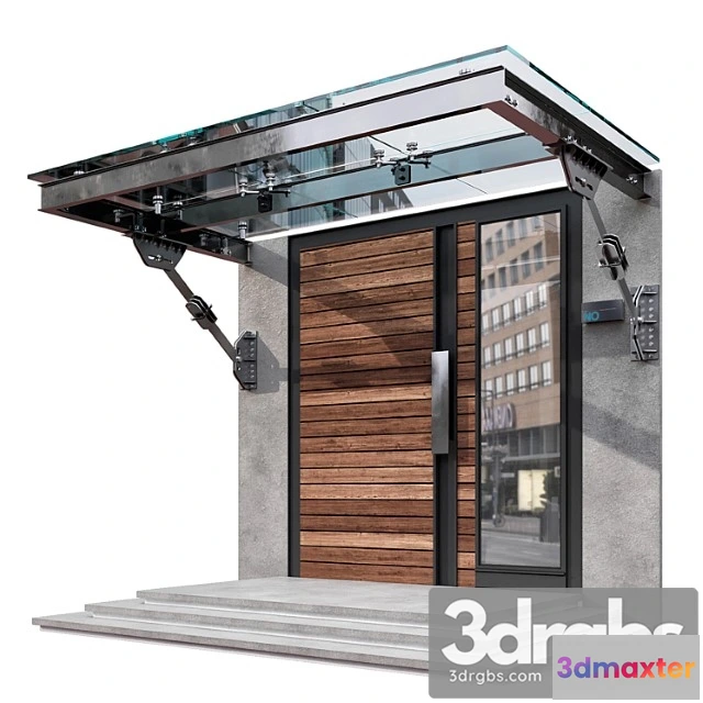 906558 - Modern entrance with glass canopy no3