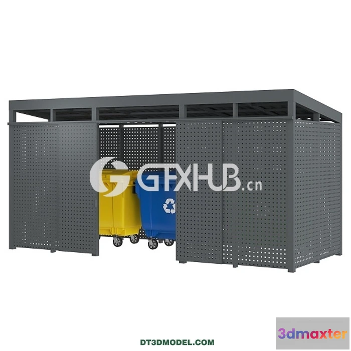 1219550 - Architecture - Building - Garbage bins Metal box