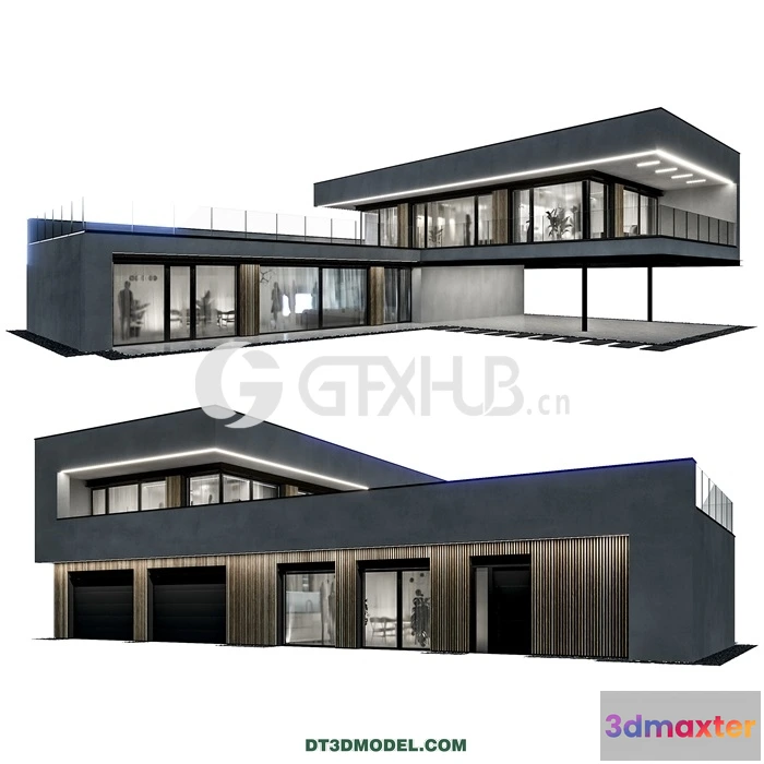 1219628 - Architecture - Building - Modern house 09 night