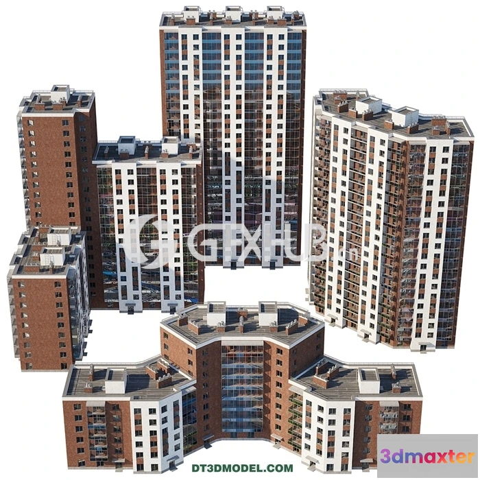 1219746 - Architecture - Building - Set of multi-storey buildings