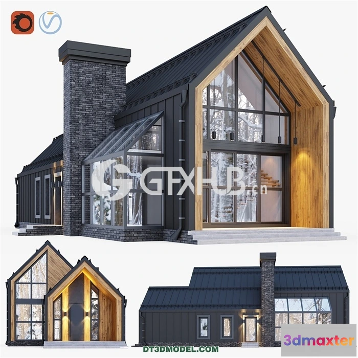1261288 - Architecture - Building - Barnhouse with stained glass windows