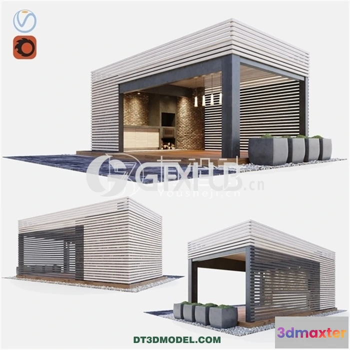 1261378 - Architecture - Building - Gazebo With Summer Kitchen - www.yousheji.cn