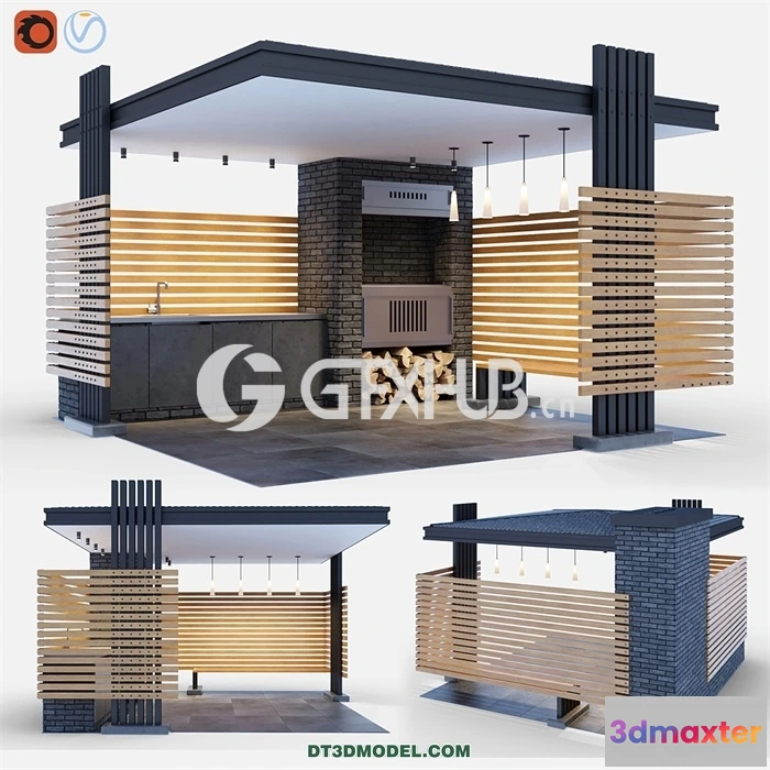 1261476 - Architecture - Building - Modern gazebo with summer kitchen