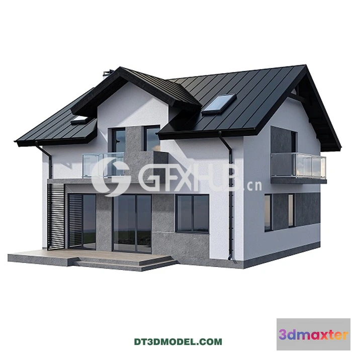1261496 - Architecture - Building - Modern Two Storey Cottage With Two Balconies