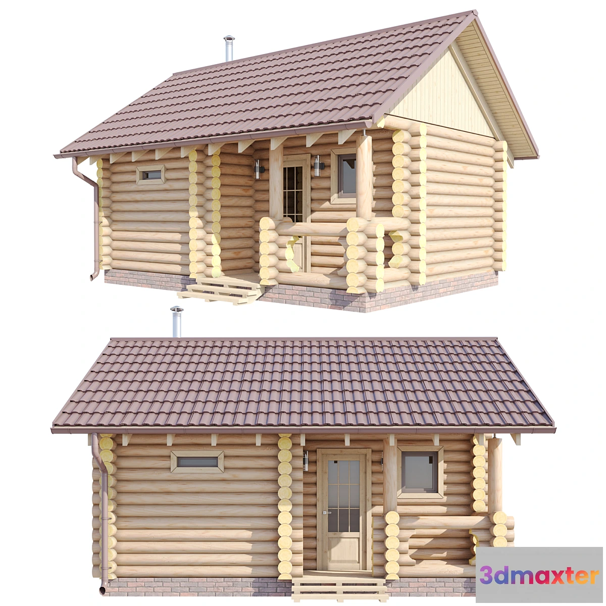 1305531 - Bath from a log 4.5x6m. 3D Max