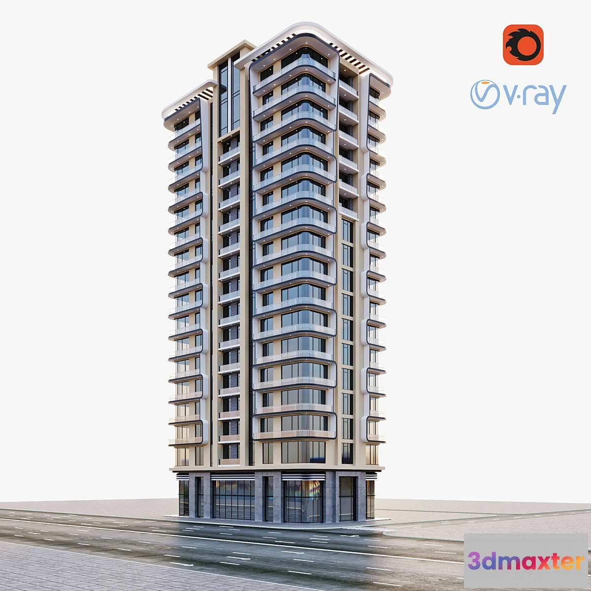 1312534 - modern residential building 3D Max