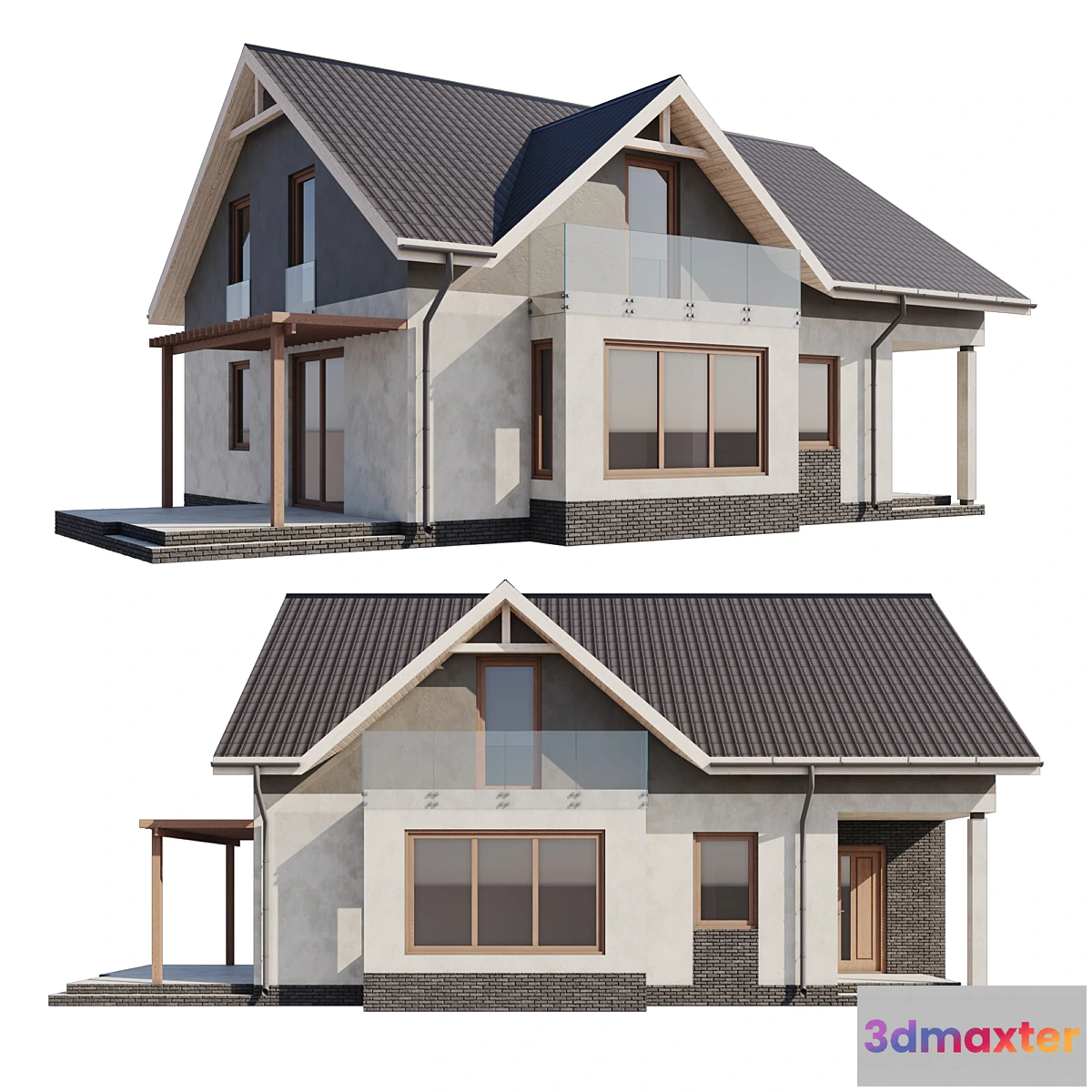 1339432 - One-story house with an attic - No.2 3D Max