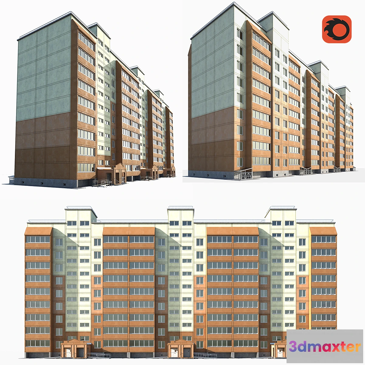 1355090 - Multi-storey residential building - No.3 3D Max