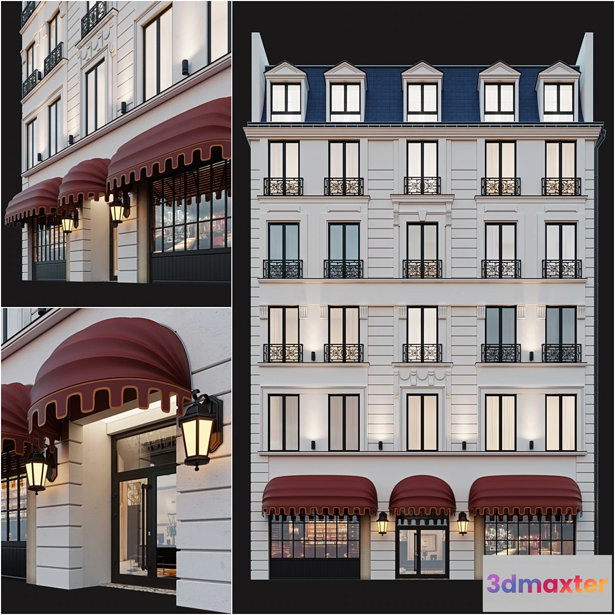 1356019 - Classic hotel facade 3D Max