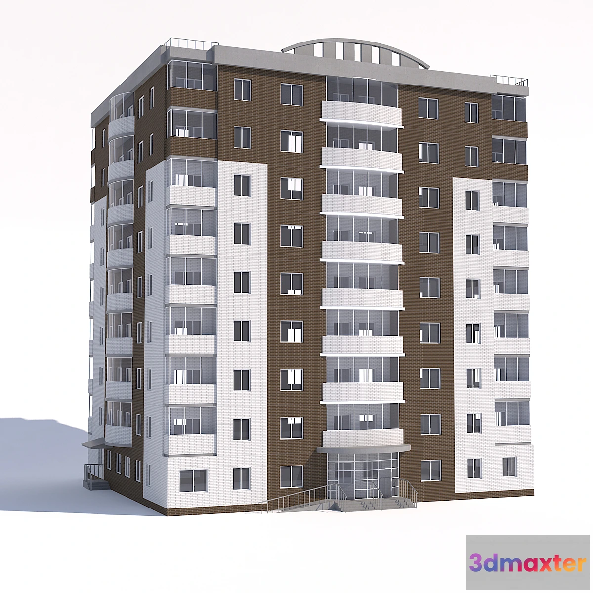 1395134 - Nine-storey apartment building 3D Max